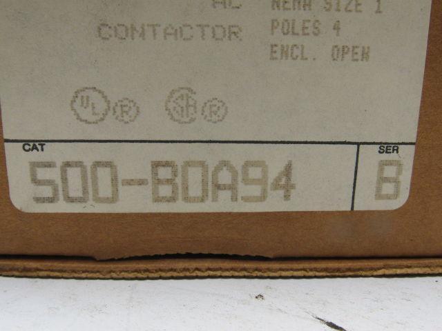 A-B Allen Bradley 500-B0A94 Series B AC Contactor 230-240V Coil 50/60 HZ Size 1