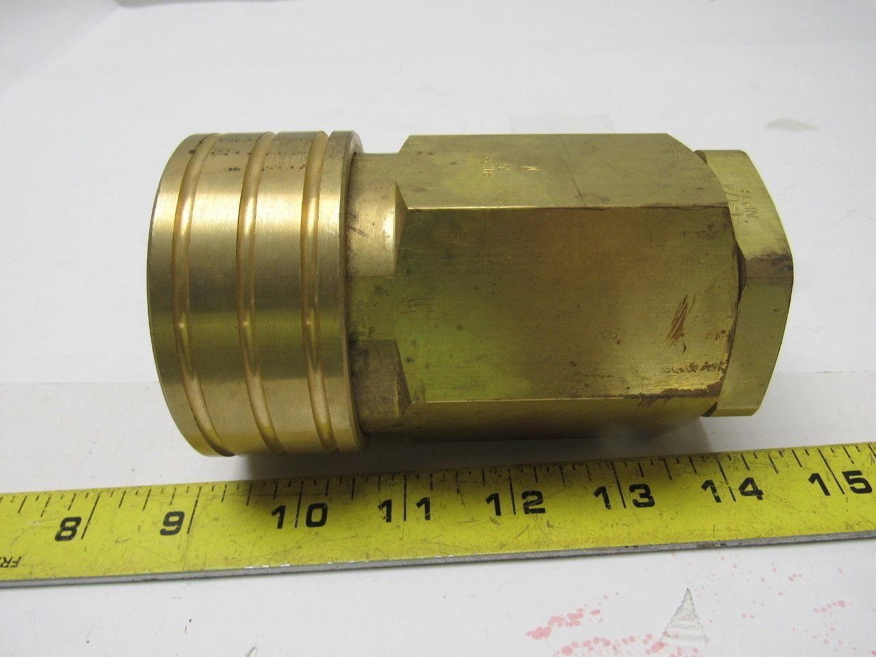 Parker BH12-60W Brass Quick Coupling 1-1/2" Body 1-1/4"NPT Female Thread