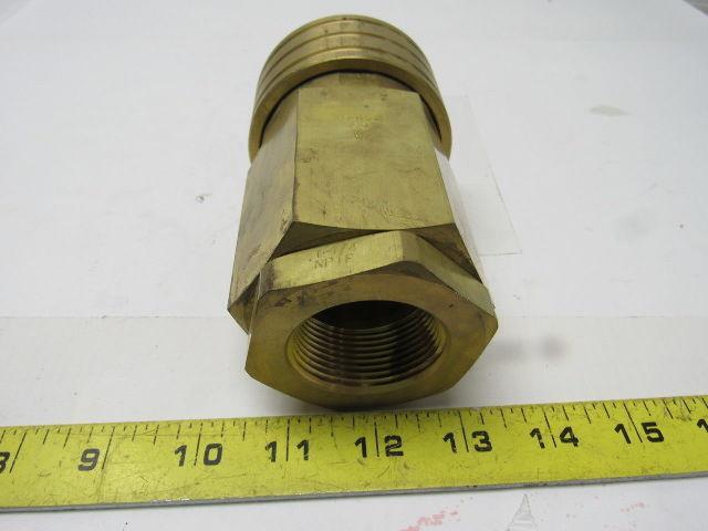 Parker BH12-60W Brass Quick Coupling 1-1/2" Body 1-1/4"NPT Female Thread