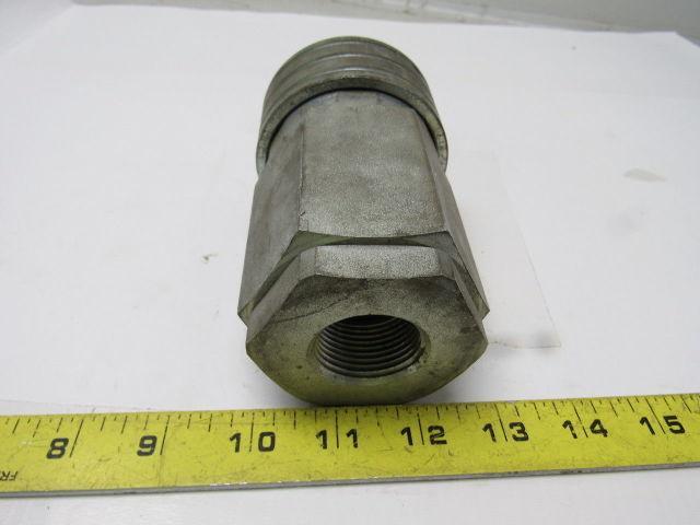 Parker H12-62 Steel 1-1/2" Body Poppet Valve Shut off 1"NPTF Quick Coupling