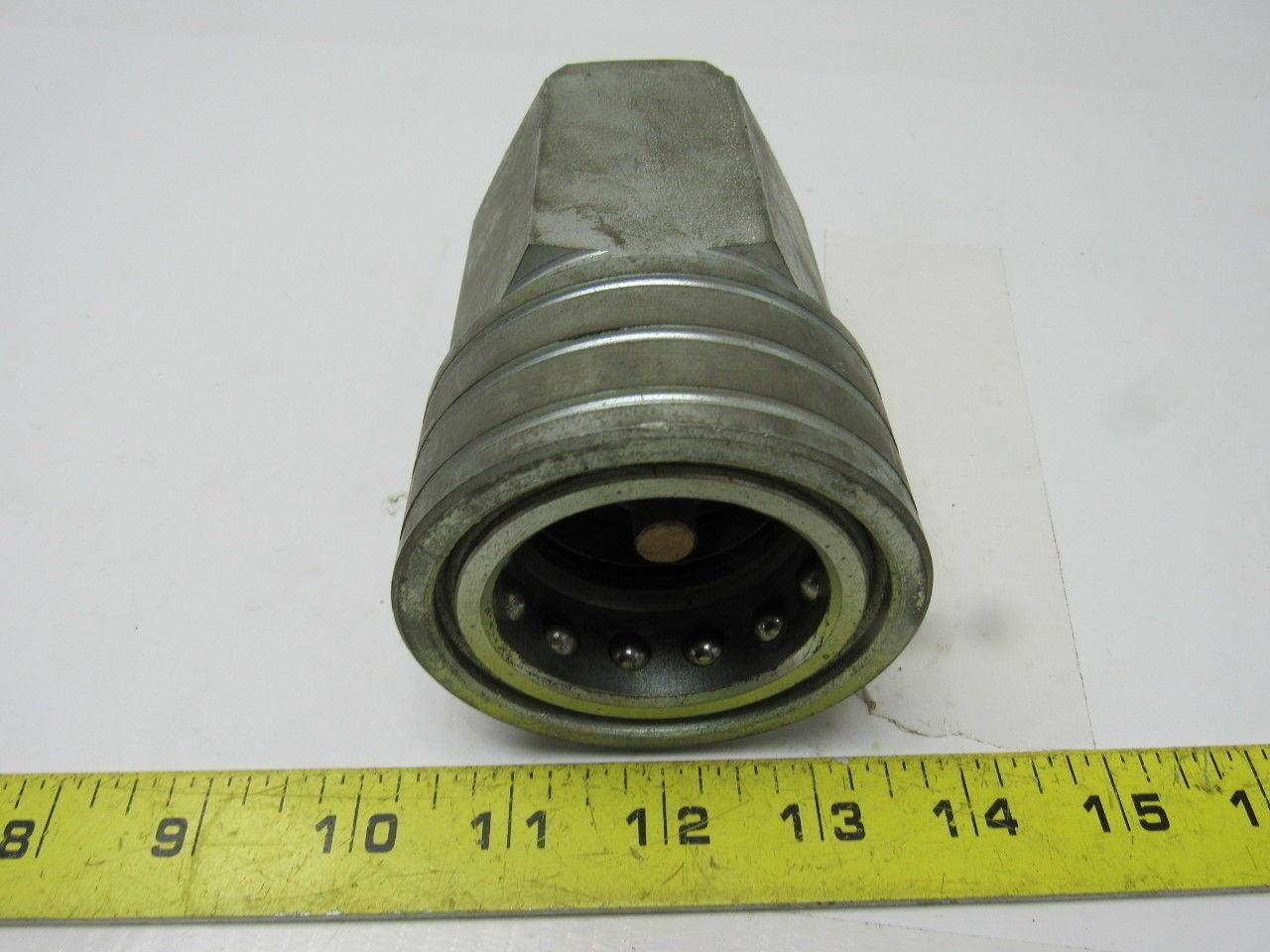 Parker H12-62 Steel 1-1/2" Body Poppet Valve Shut off 1"NPTF Quick Coupling
