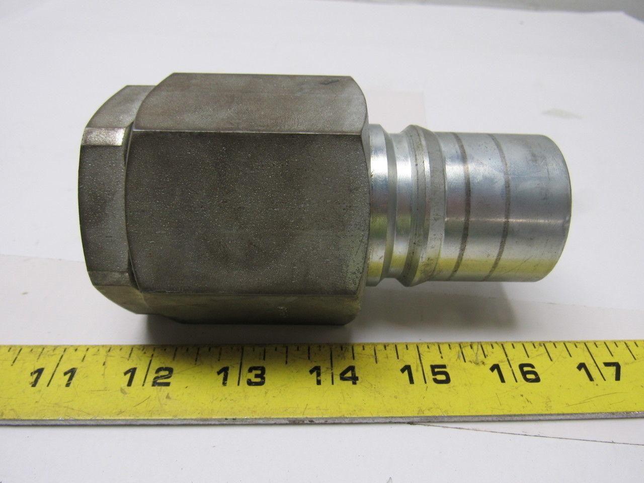 Parker H12-63 Steel 1-1/2" Body Poppet Valve Shut off 1"NPTF Quick Coupling Male