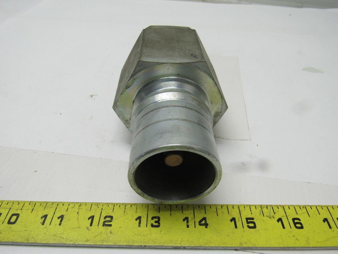 Parker H12-63 Steel 1-1/2" Body Poppet Valve Shut off 1"NPTF Quick Coupling Male