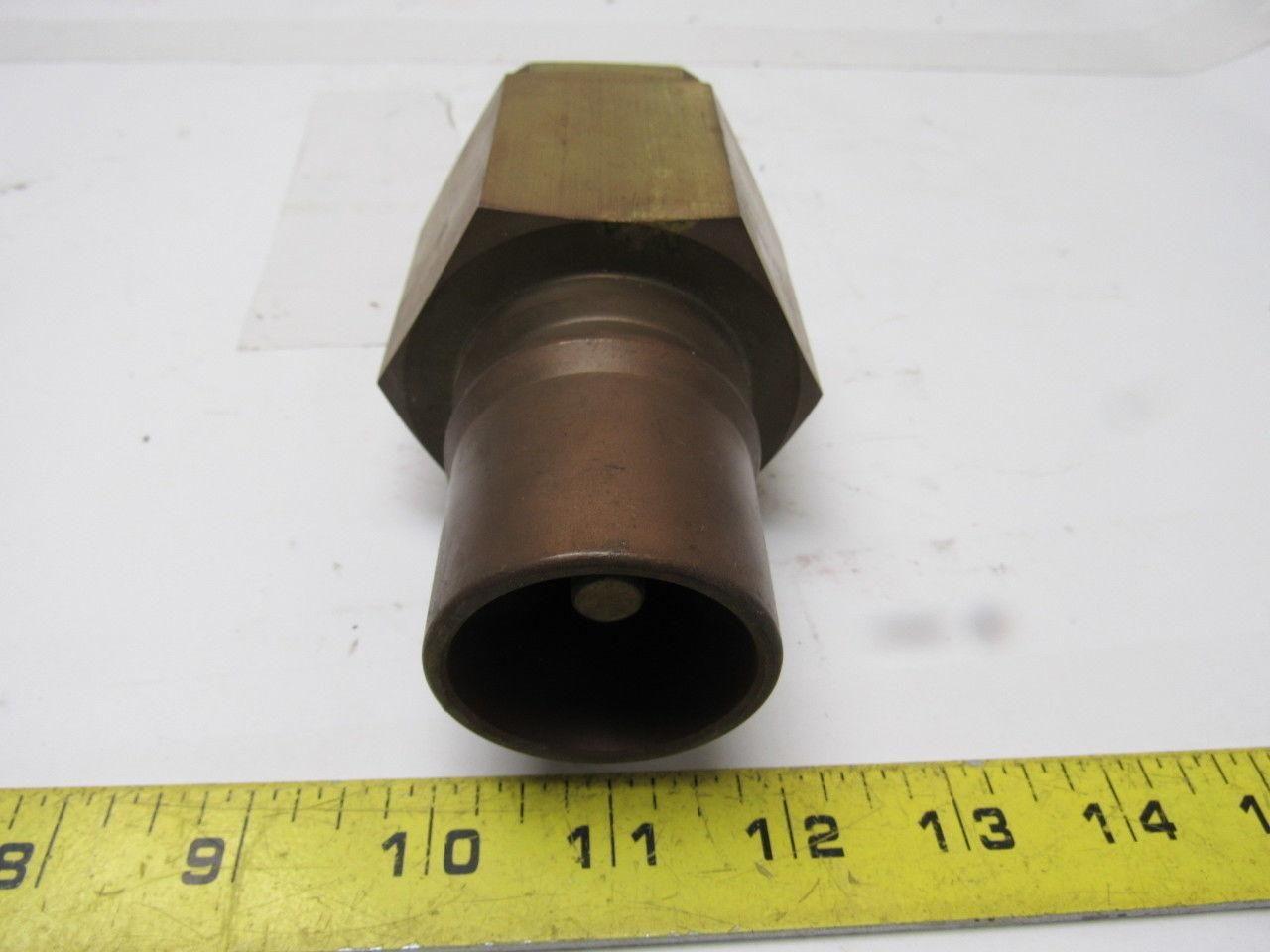 Parker BH12-61-W Brass 1-1/2 Body Poppet Valve Shut off 1-1/4"NPTF Quick Couplin