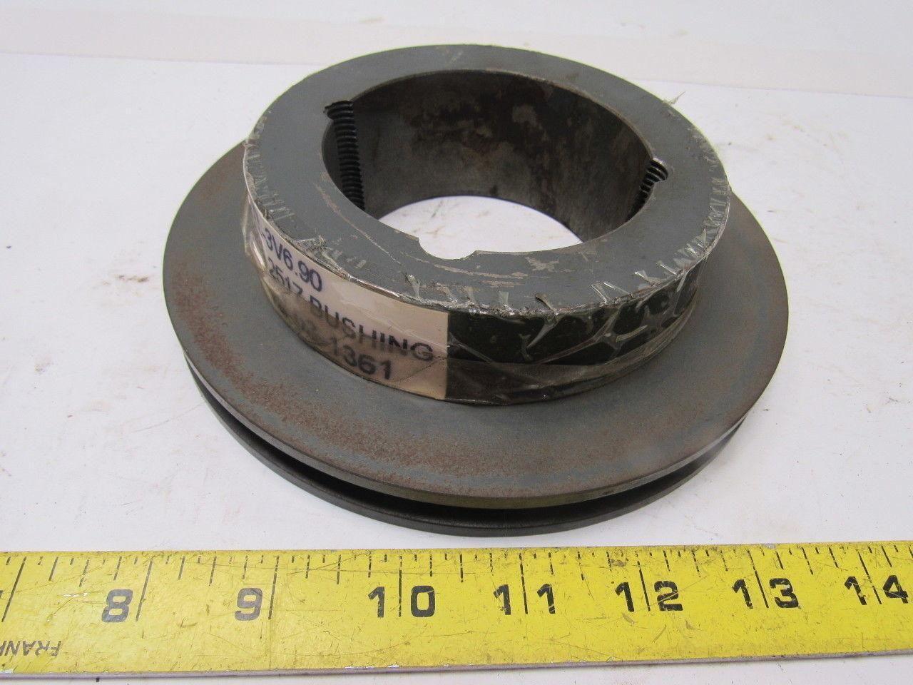 1-3V6.9 1 Groove 6.9" 3V Pulley/Sheave 2517 Bushed Bore