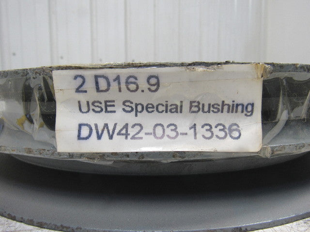 2D16.9 2 Groove 16.9" D Pulley/Sheave Special Bushed Bore