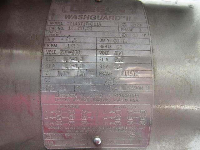 Leeson 121350.00 CZ145T17WC11A 1.5HP 1740RPM 208-230/460V 3PH Electric Motor