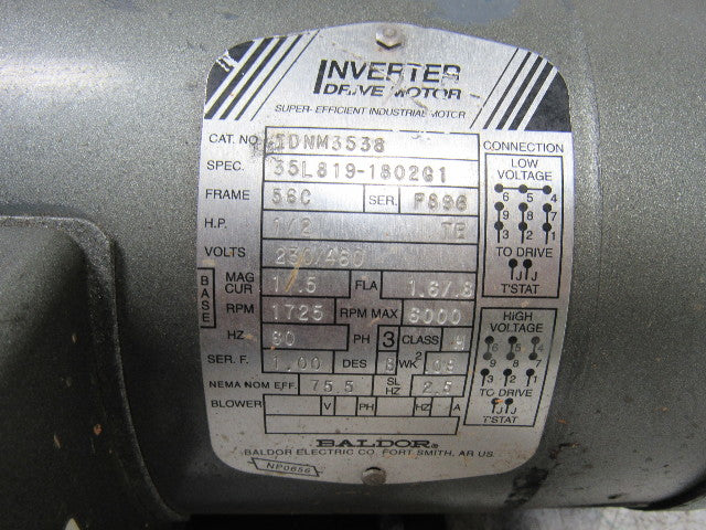 Sumitomo SM-Cyclo CNFJ4095Y17 1/2HP Gear Motor 17:1 Ratio 208-230/460V 3Ph