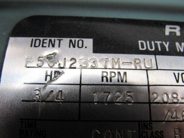 Reliance Electric P56J2337M-RU 3/4HP 3PH 208-230/460V 1725RPM Electric Motor