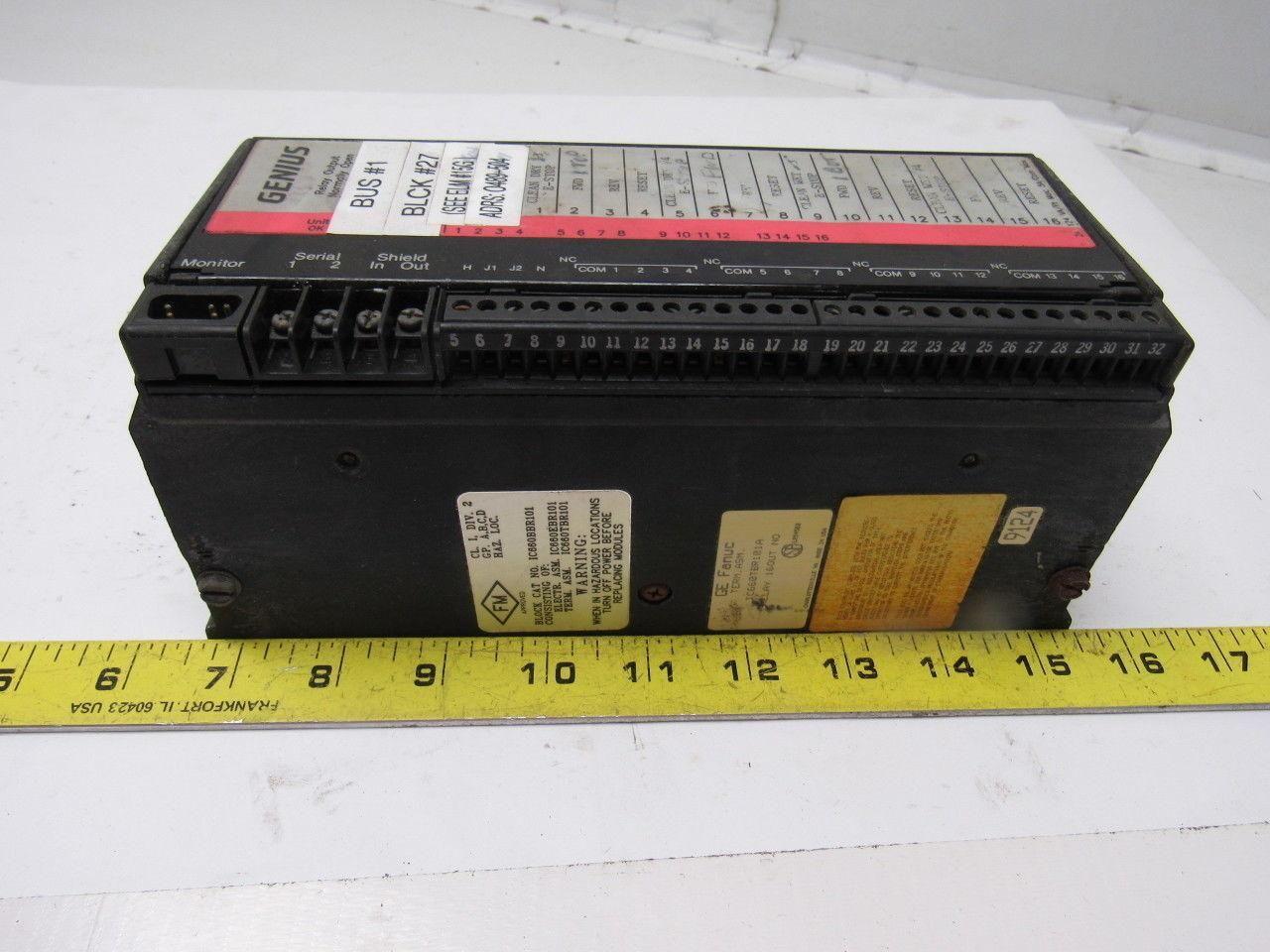 GE Fanuc IC660BBR101 Genius 16 Point Relay Output Module NO 115/230 VAC 50/60Hz.