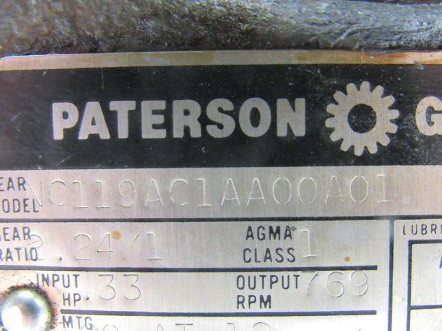 Paterson NC119AC1AA00A01 2.24/1 Gearmotor 769 Output RPM 1/3HP 208-230/460V 3PH