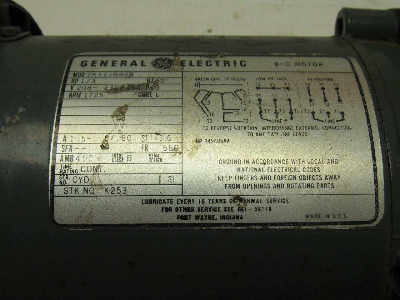 Paterson NC119AC1AA00A01 2.24/1 Gearmotor 769 Output RPM 1/3HP 208-230/460V 3PH