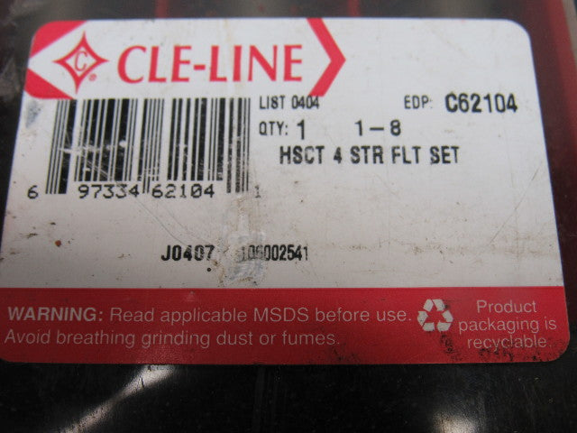 Cle-Line C62104 1"-8 3Pc 4 Flute Tap Set Plug Taper Bottom 5-1/2" OAL HHS USA