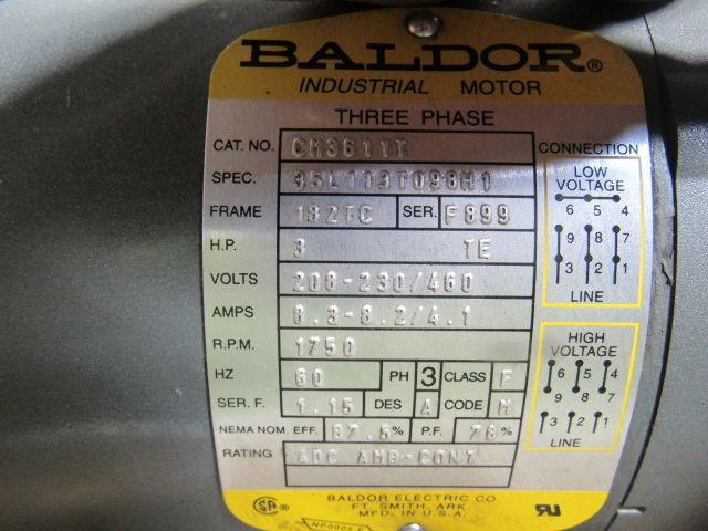 NACHI / BALDOR IPH 5B 13G11 / CM3611T 3HP Hydraulic IP Pump & AC Motor Size 5