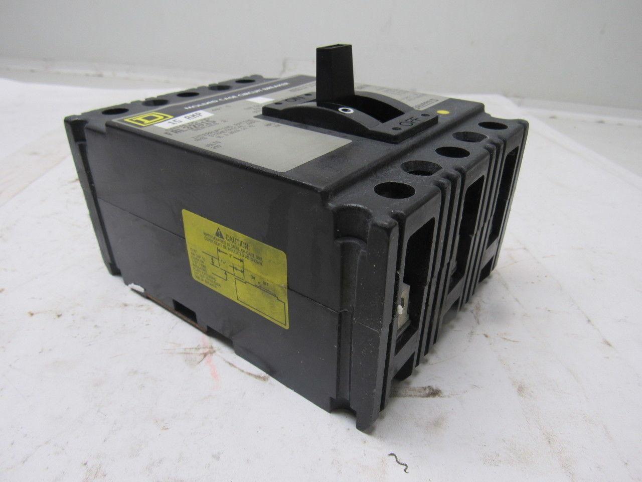 Square D FAL32015 15 Amp 240 VAC 250 VDC 3 Pole Molded Case Circuit Breaker