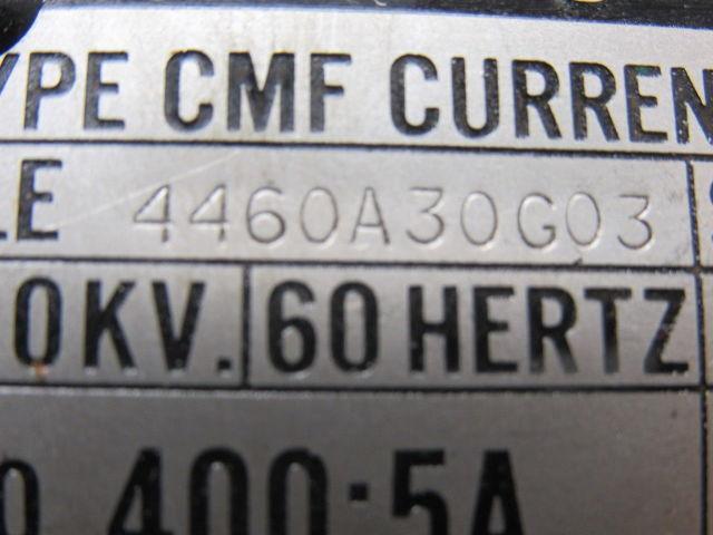 Westinghouse 4460A30G03 Type CMF 600V Current Transformer Ratio 400:5A
