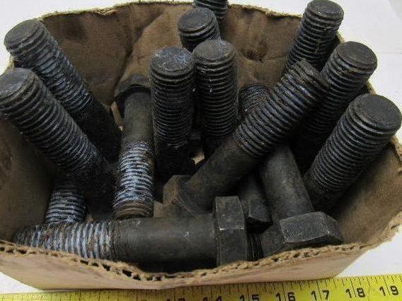 1-1/8"-8 x 4-1/2 A193 B7 Heavy Hex Bolt Black Oxide Lot of 16