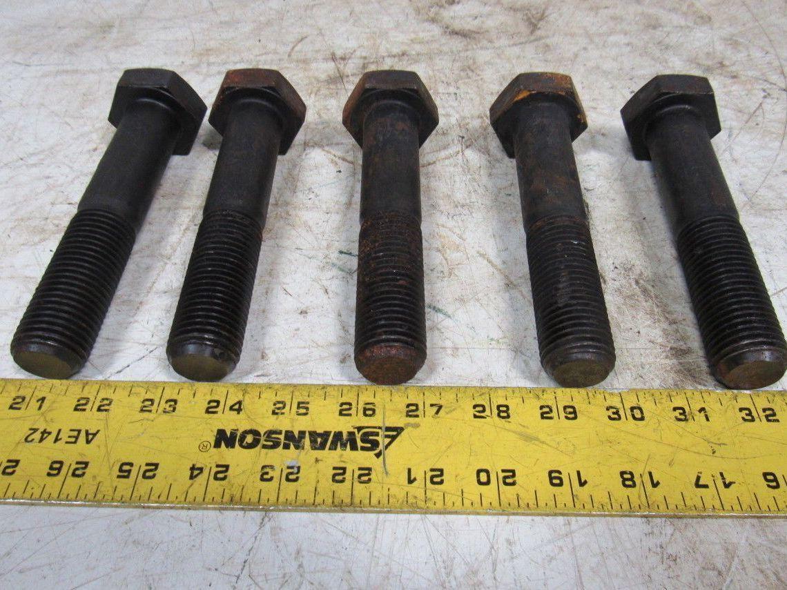 1-1/8"-8 x 6" A193 B7 Heavy Hex Bolt Cap Screw Black Oxide Lot of 5