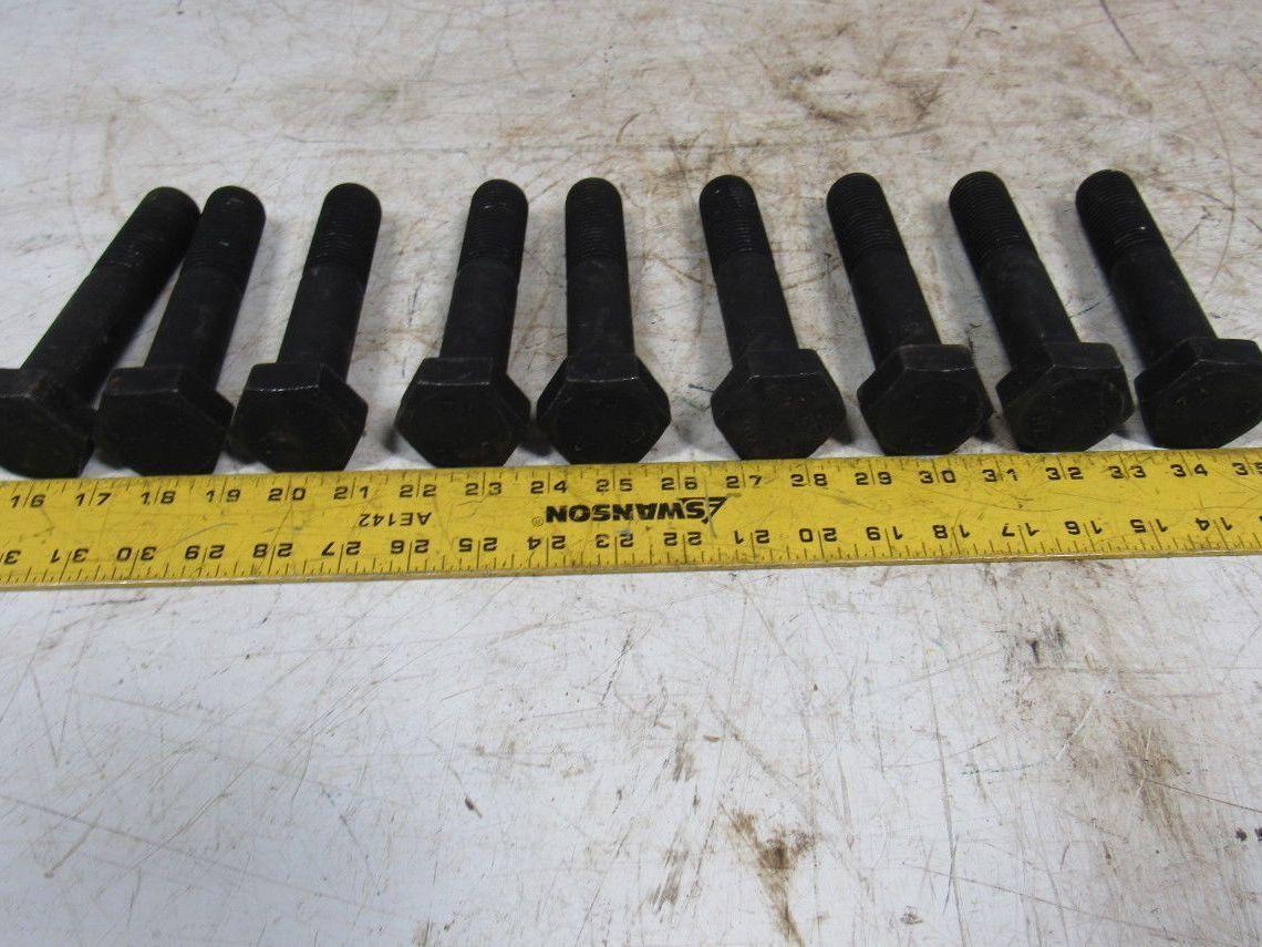 1-1/8"-8 x 5-3/4" A193 B7 Heavy Hex Bolt Cap Screw Black Oxide Lot of 9