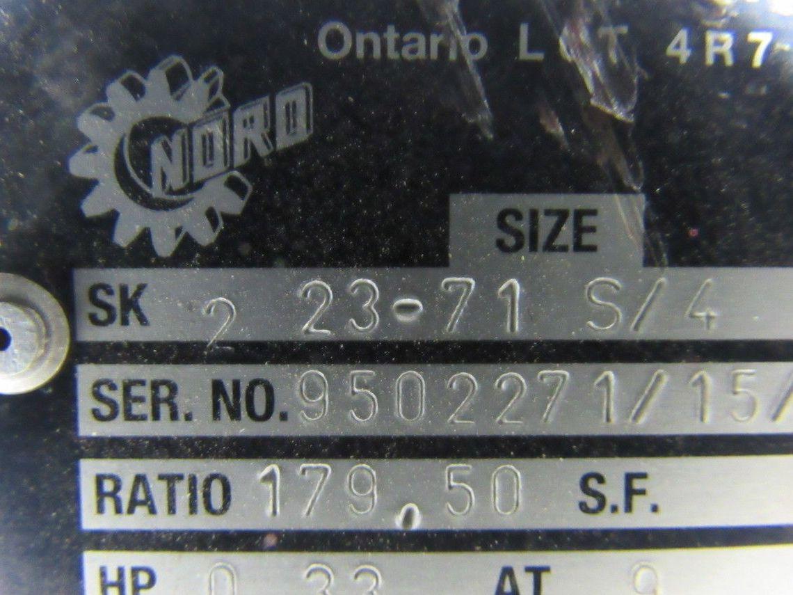Nord Gear SK 2 23-71 S/4 Inline Foot Mount Gearmotor 179.50:1 Ratio 9RPM Out
