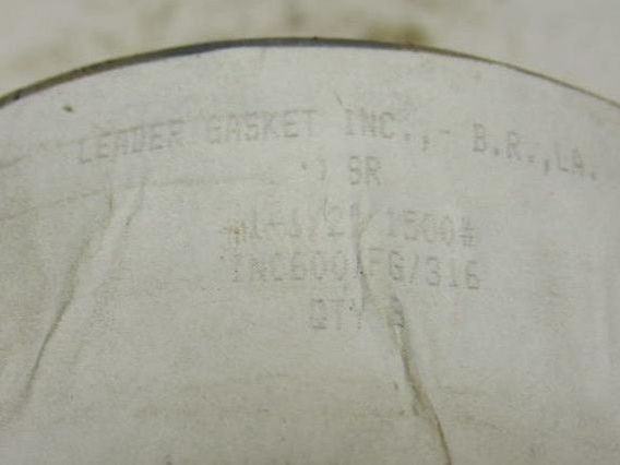 Leader Metallic Spiral Wound Pipe Gasket 1-1/2" 1500# Lot of 8