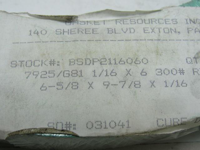 Durlon 7925/G81 6" 300# X1/16" Flat Ring Gasket Lot Of 15