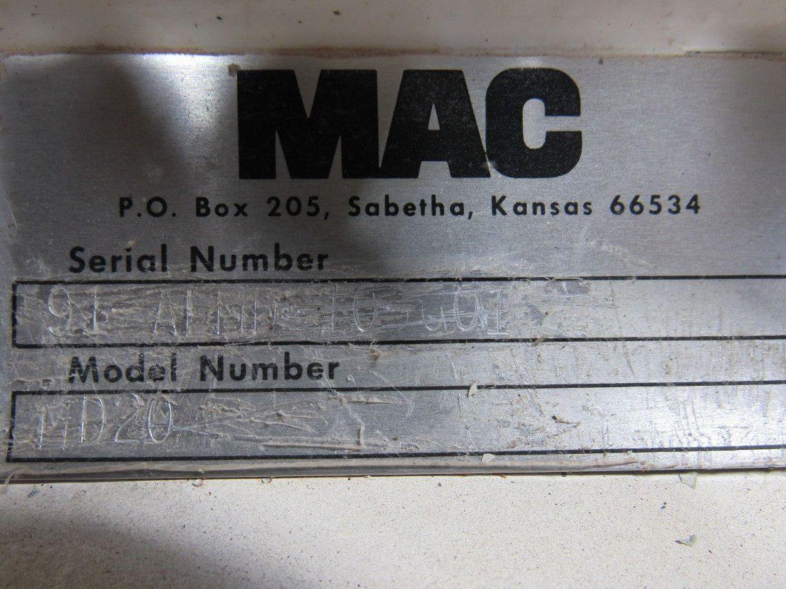 MAC MD20 Rotary Airlock 8"x 8" Infeed S.S. 8 Vane Closed End Rotor