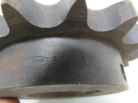 Martin 80B16 #80 Single Row Sprocket 2-3/16" Keyed Bore 16 Tooth
