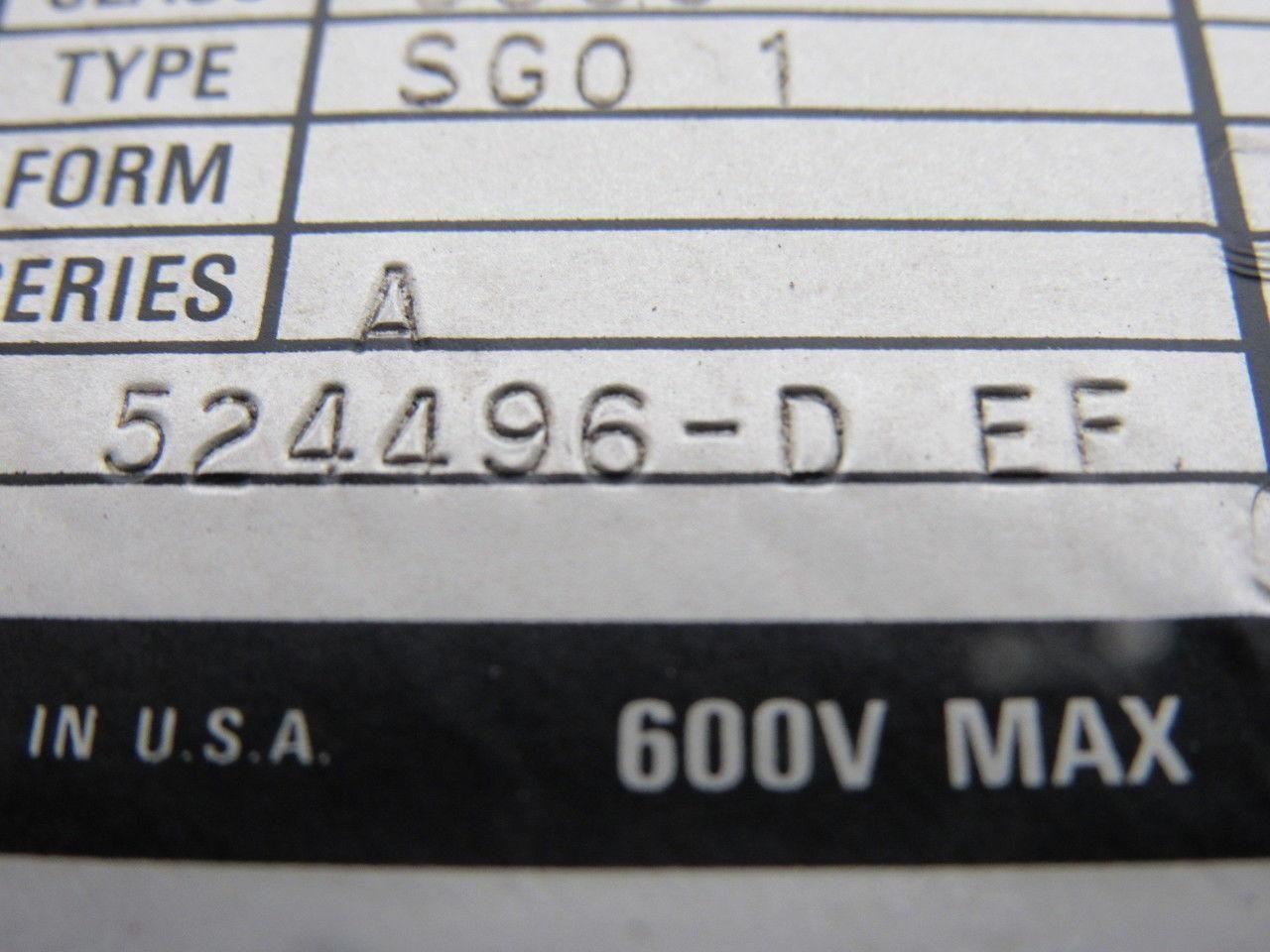 Square D 524496-D EF Size 5 Starter Class 8536 Type SG01 Ser. A 600v max