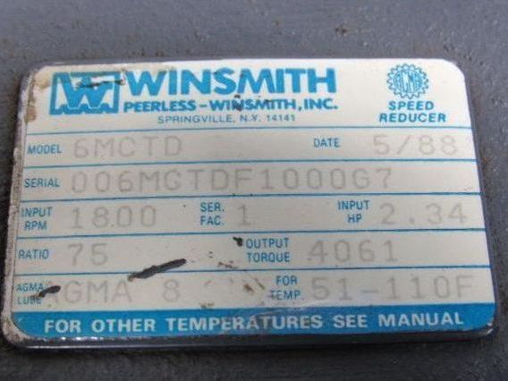 Winsmith 6MCTD Double Reduction Speed Reducer Gear Box 75:1 Ratio