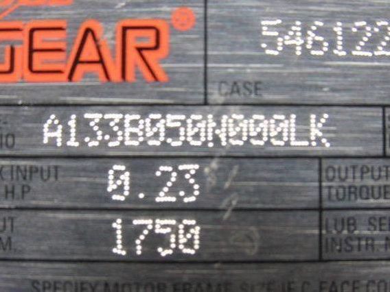 Dodge Tigear A133B050N000LK Gear Box Speed Reducer 5:1 Ratio