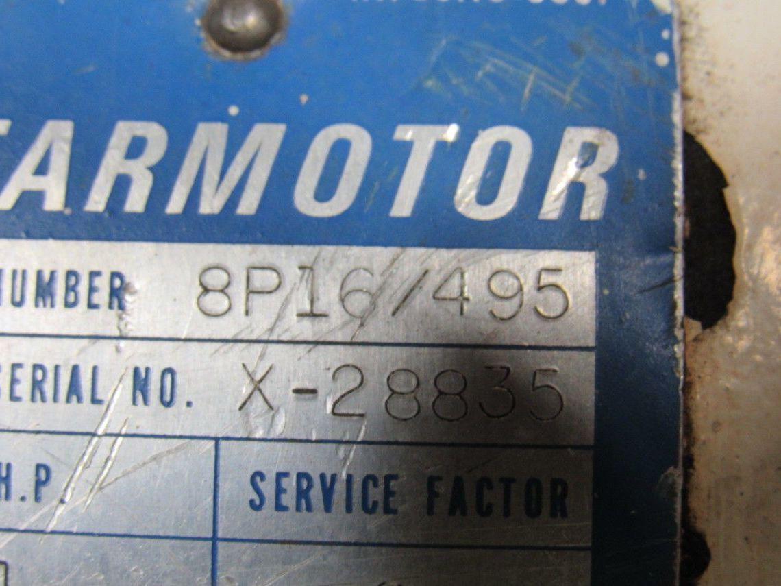 Louis Allis 8P16/495 1HP 1735 RPM 6.2:1 Ratio 280 Output RPM Electric Gearmotor