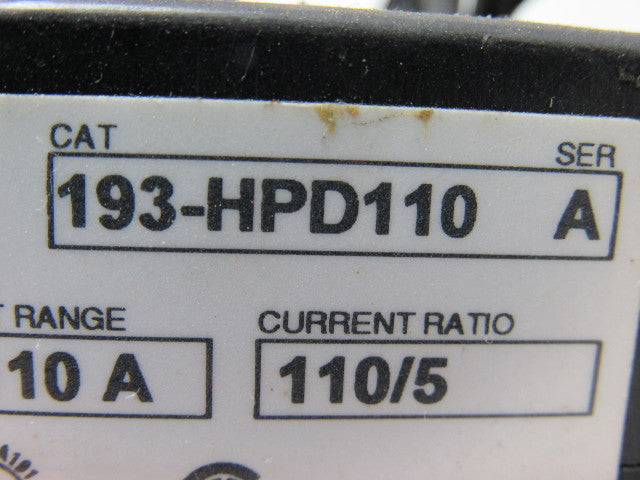 Allen Bradley 193-HPD110 Series A Overload Relay 66-110A 110/5 Current Ratio