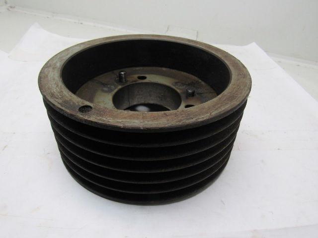 6 Groove 5L B Belt Tapered Bushing Pulley Sheave 10-1/4" OD X 4-1/2" Wide