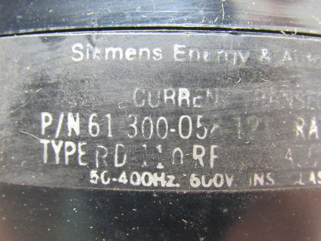 Siemens 61-300-058-121 Type RD-110 Current Transformer Ratio 1200/5A 50/60Hz