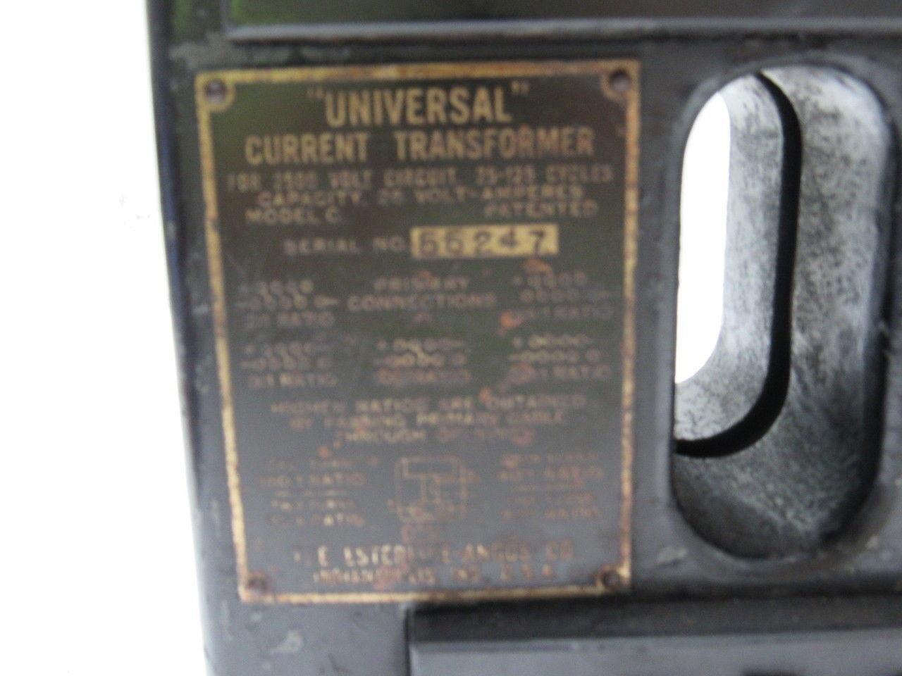 Esterline Angus Model C Universal Current Transformer 2500 Volt