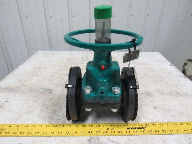 TRU-TECH 3AAAJ-CA-M2 Tru-Flow Rubber Diaphragm Manual Valve 3" Flanged 150 PSI
