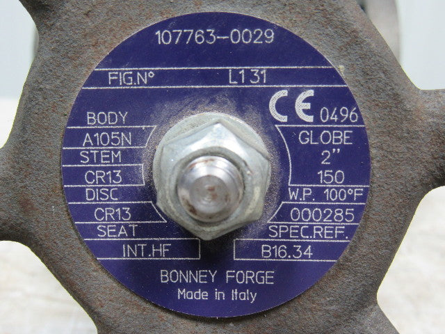 BONNEY FORGE 107763-0029 2" FCS GLOBE Valve Class 150 Steel