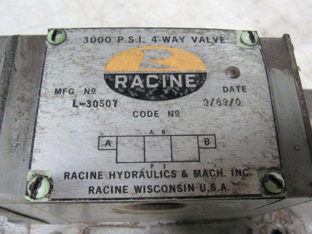 Racine L-30507 3000 PSI 4 Way Hydraulic Solenoid Control Valve 115V Coil