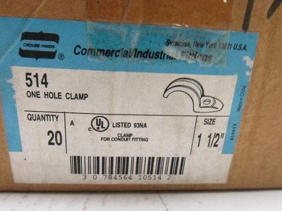 Crouse Hinds 514 1-1/2" Half Strap One Hole Rigid Conduit Hanger Lot Of 50