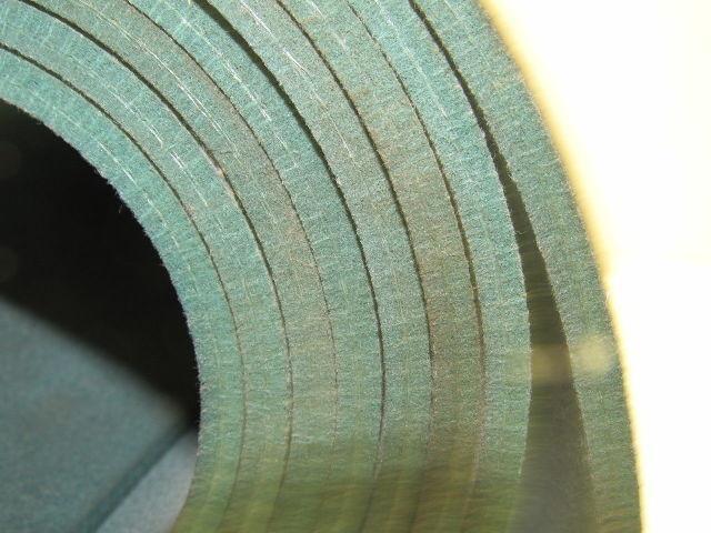 Green Polyester Fleece Conveyor Belt 10' X 24-3/4" X 0.210" Thick