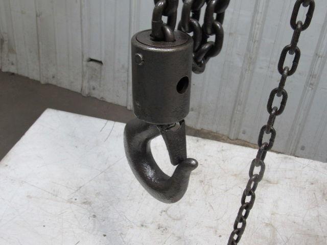 CM Model S 1-1/2 Ton Manual Chain Fall Hoist 8' Lift w/Load Limiter Tested