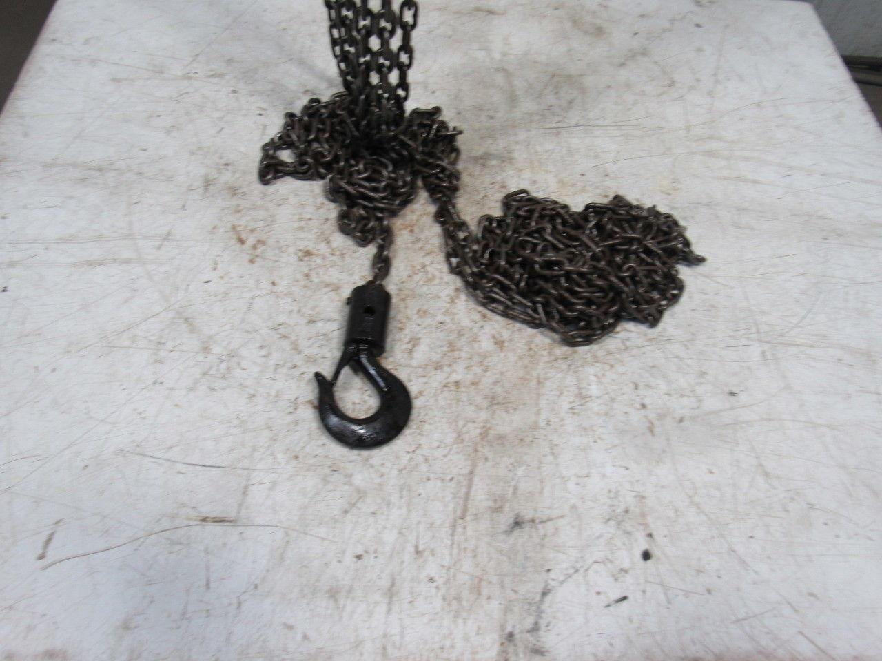 CM Cyclone Model S 1 Ton Manual Chain Fall Hoist 19' Lift w/Load Limiter Tested