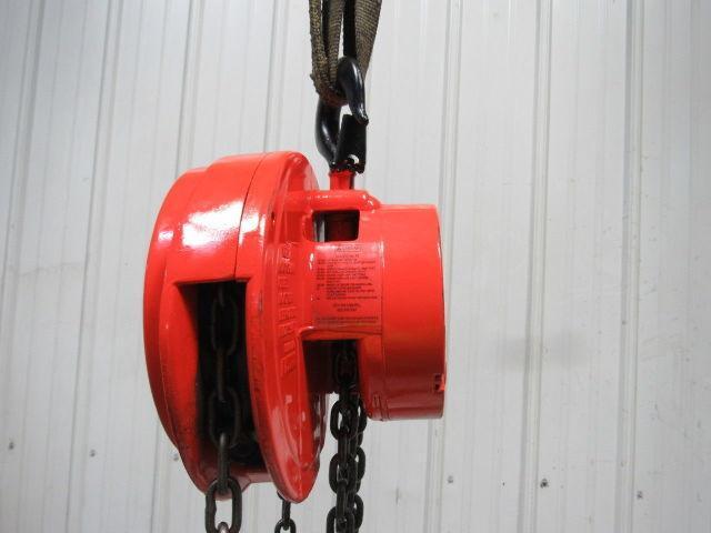 CM Cyclone Model S 1 Ton Manual Chain Fall Hoist 19' Lift w/Load Limiter Tested