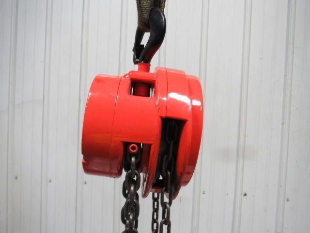 CM Cyclone Model S 1 Ton Manual Chain Fall Hoist 19' Lift w/Load Limiter Tested