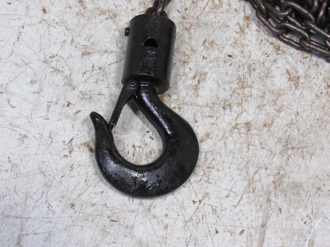 CM Cyclone Model S 1 Ton Manual Chain Fall Hoist 19' Lift w/Load Limiter Tested