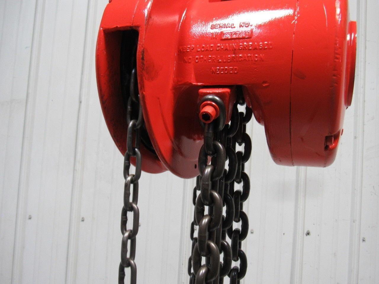 CM Cyclone Model M 1-1/2 Ton Manual Chain Fall Hoist 11' 4" Lift Load Tested