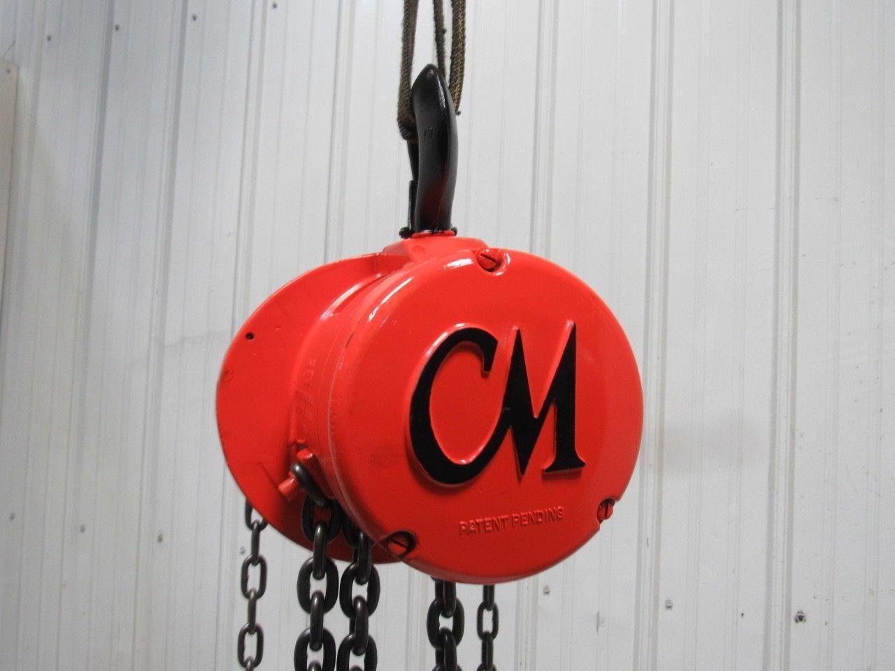 CM Cyclone Model M 1-1/2 Ton Manual Chain Fall Hoist 11' 4" Lift Load Tested