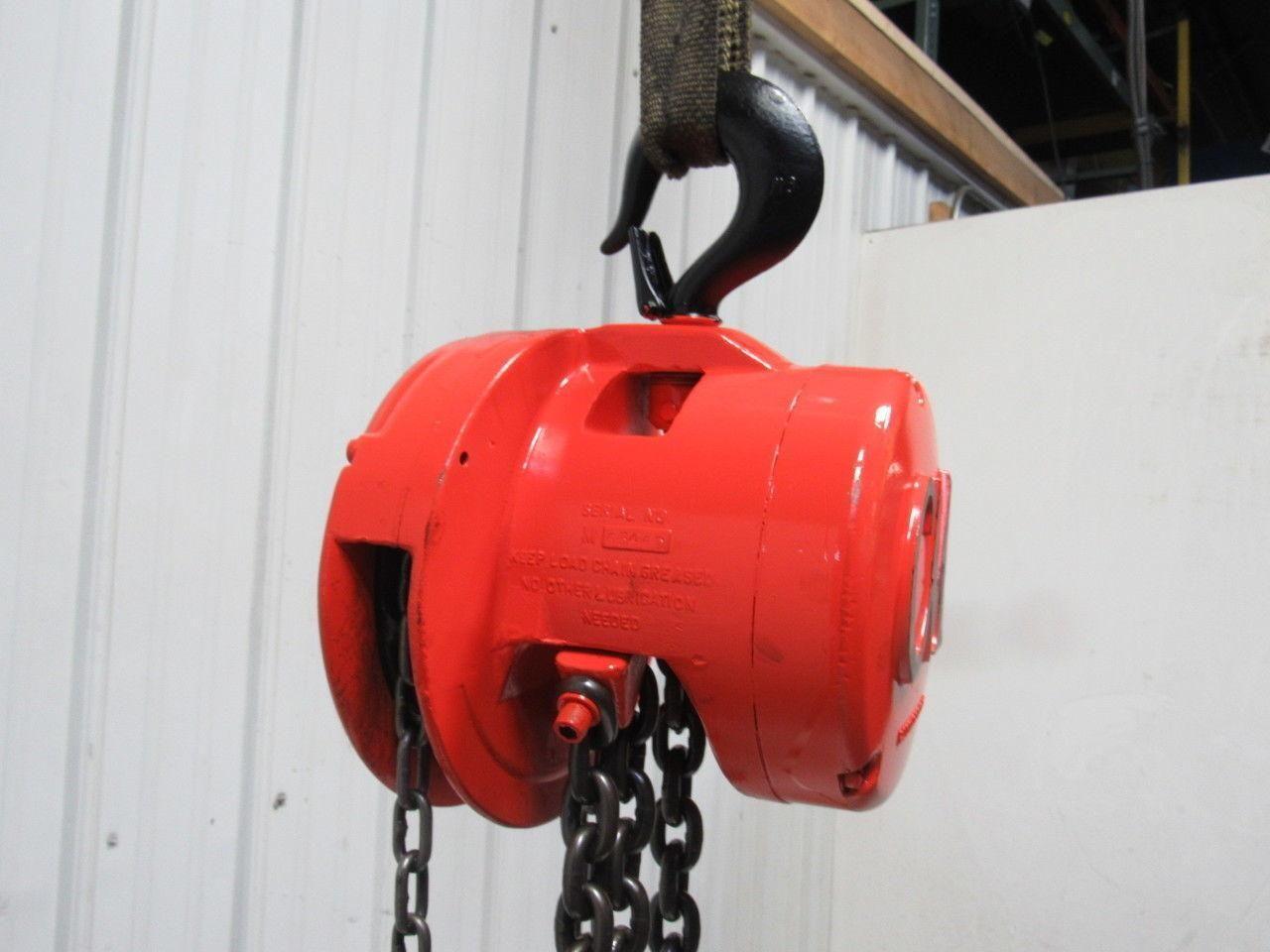 CM Cyclone Model M 1-1/2 Ton Manual Chain Fall Hoist 11' 4" Lift Load Tested