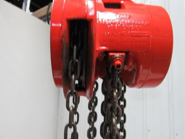CM Model S 10 Ton Manual Chain Fall Hoist 8' 3" Lift w/Load Limiter Tested